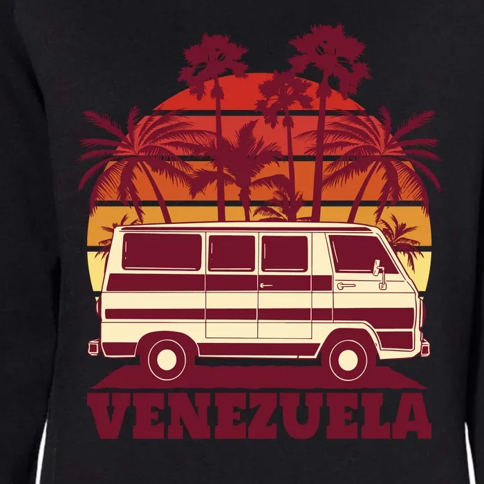 Venezuela Palm Tree Sunset Retro Womens California Wash Sweatshirt