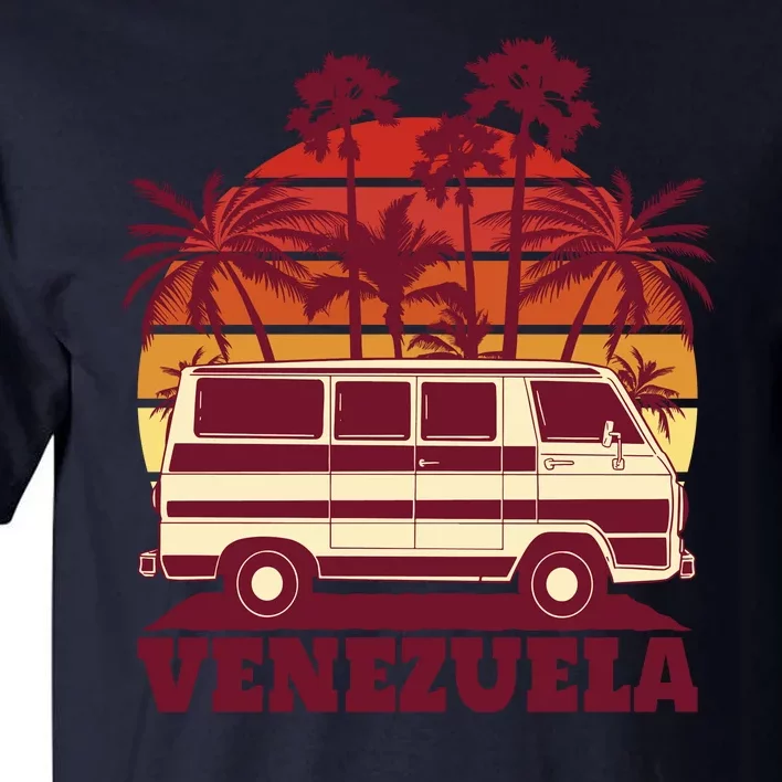 Venezuela Palm Tree Sunset Retro Tall T-Shirt