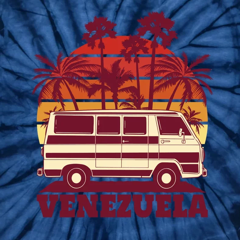 Venezuela Palm Tree Sunset Retro Tie-Dye T-Shirt