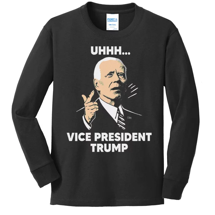 Vice President Trump Kamala Harris Biden Meme Design Kids Long Sleeve Shirt