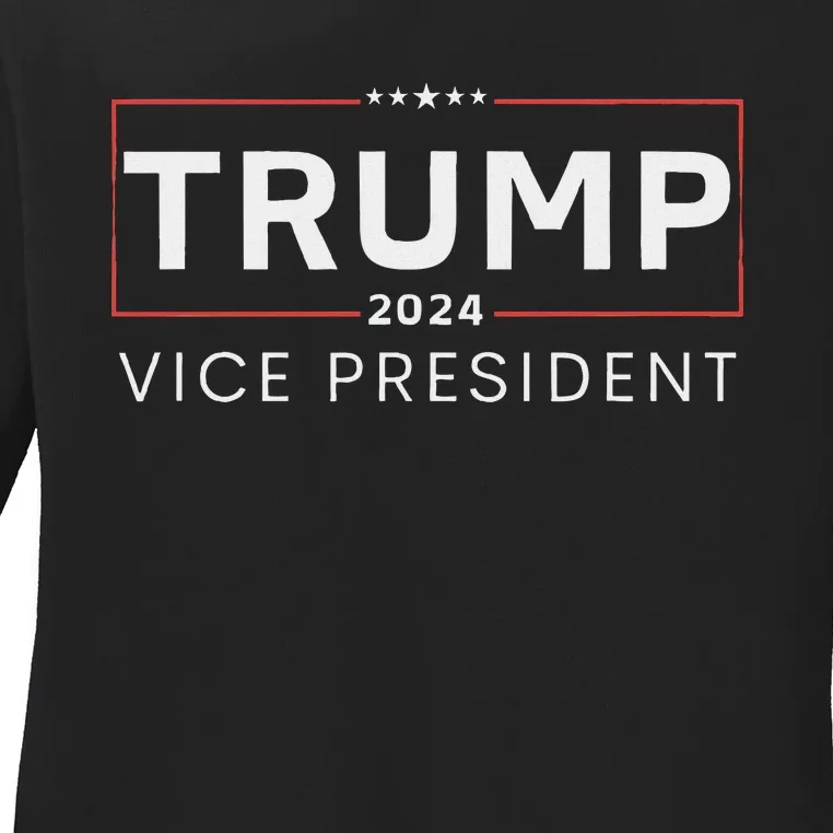 Vice President Trump 2024 Election Bold Design Ladies Long Sleeve Shirt