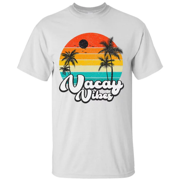 Vintage Palm Tree Sunset Beach Vacation Summer Vacay Vibes Tall T-Shirt