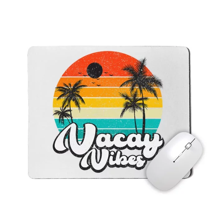 Vintage Palm Tree Sunset Beach Vacation Summer Vacay Vibes Mousepad