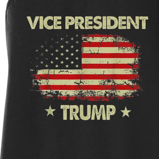 Vice President Trump Funny Election 2024 Design Women's Racerback Tank