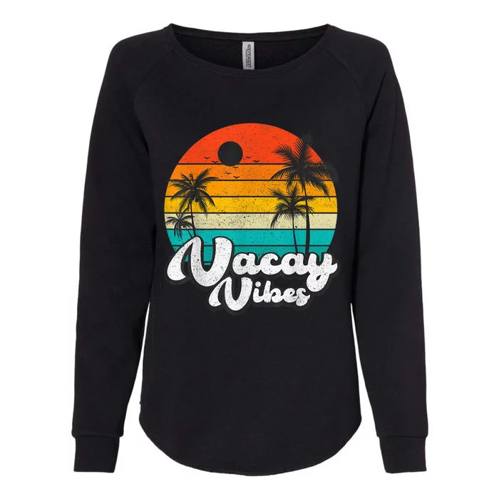 Vintage Palm Tree Sunset Beach Vacation Summer Vacay Vibes Womens California Wash Sweatshirt