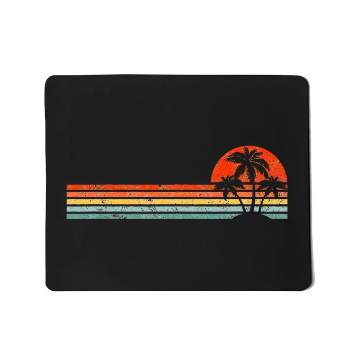 Vintage Palm Tree Sunset Horizon Summer Beach Vacation Mousepad