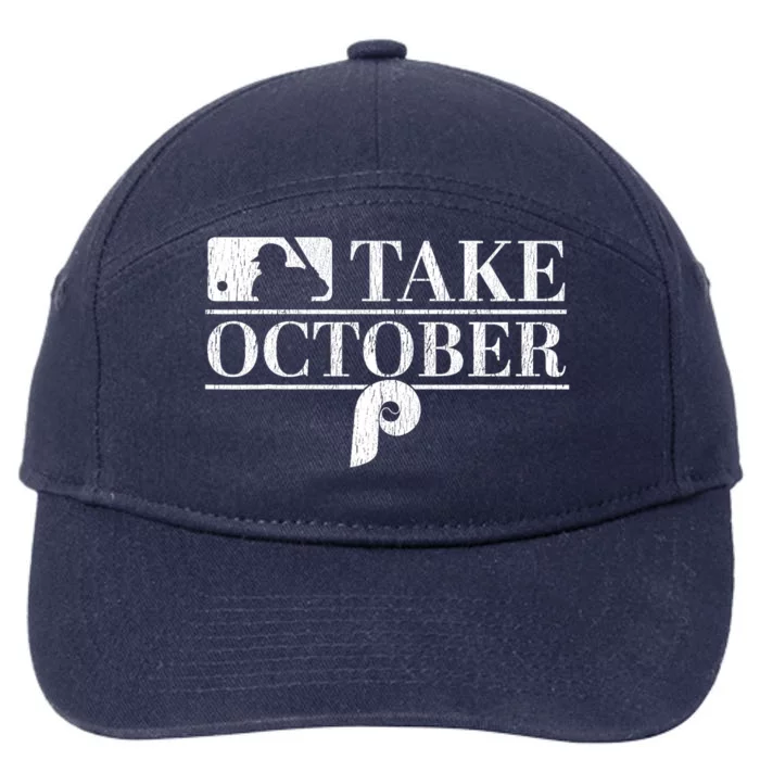 Vintage Philly_ Take October Philadelphia Red October 7-Panel Snapback Hat