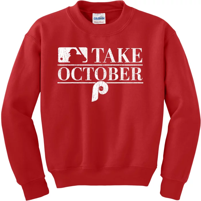 Vintage Philly_ Take October Philadelphia Red October Kids Sweatshirt