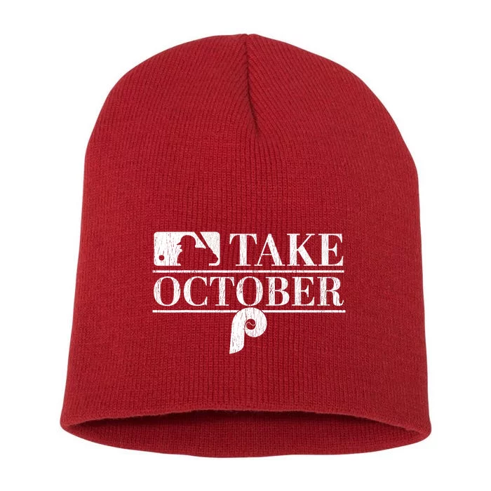 Vintage Philly_ Take October Philadelphia Red October Short Acrylic Beanie