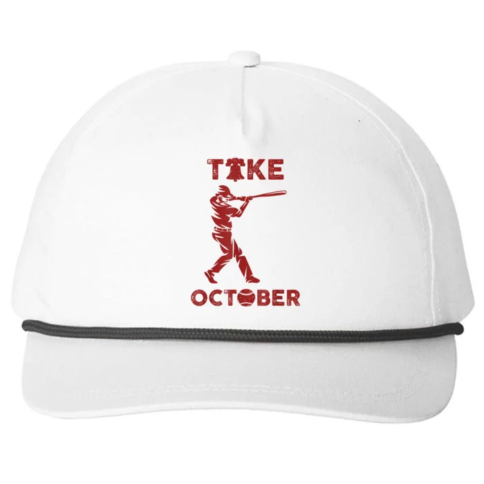 Vintage Philly_ Take October Philadelphia Red October Snapback Five-Panel Rope Hat