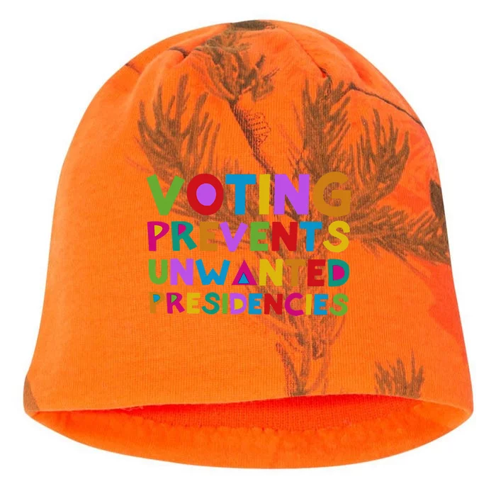 Voting Prevents Unwanted Presidencies Kati - Camo Knit Beanie