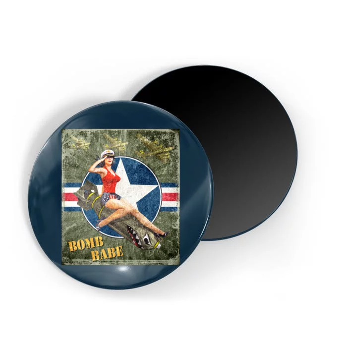 Vintage Pin Up Girl On Bomb Bomber Plane Magnet