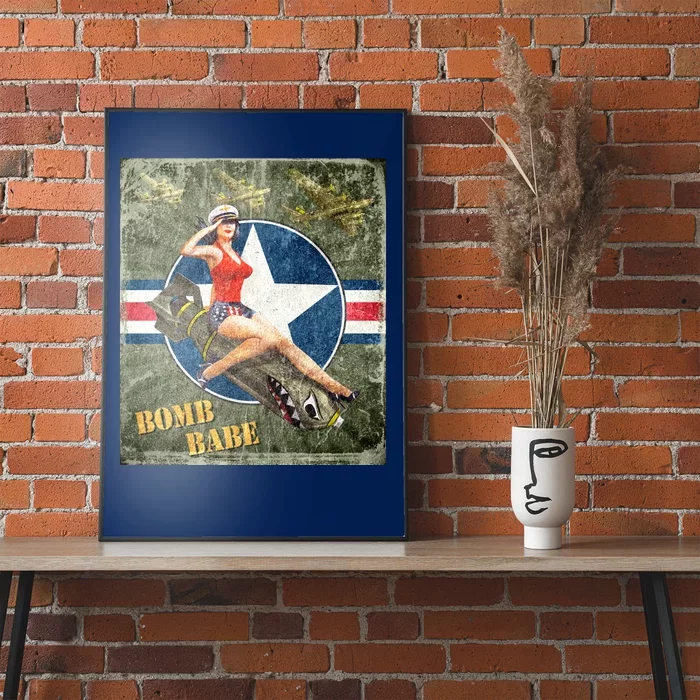 Vintage Pin Up Girl On Bomb Bomber Plane Poster