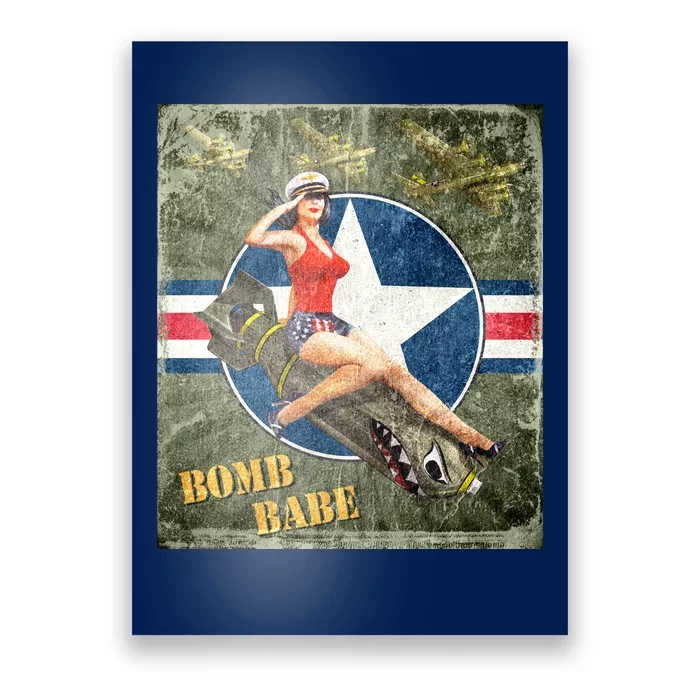 Vintage Pin Up Girl On Bomb Bomber Plane Poster