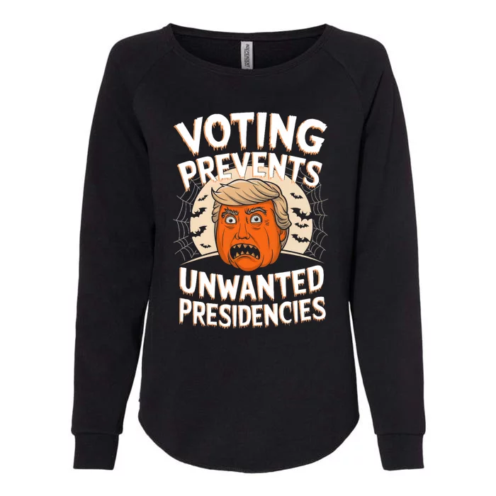 Voting Prevents Unwanted Presidencies Artwork For Halloween Womens California Wash Sweatshirt