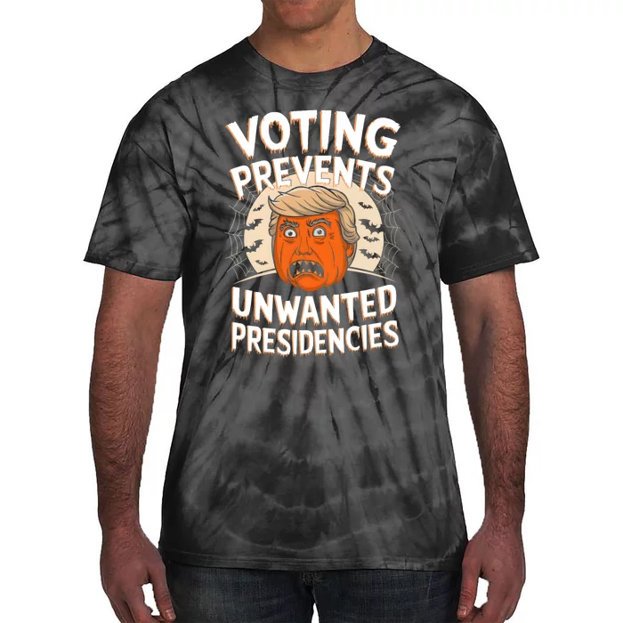 Voting Prevents Unwanted Presidencies Artwork For Halloween Tie-Dye T-Shirt