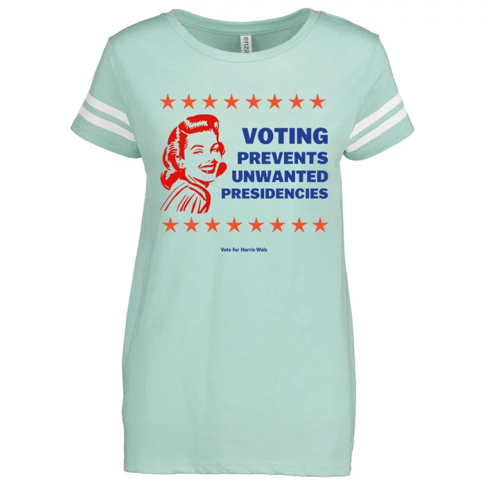 Voting Prevents Unwanted Presidencies Vote For Harris Walz Enza Ladies Jersey Football T-Shirt