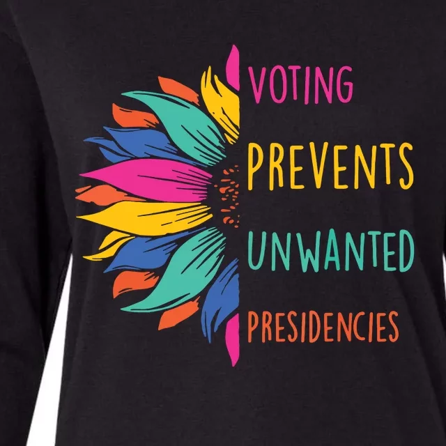 Voting Prevents Unwanted Presidencies Womens Cotton Relaxed Long Sleeve T-Shirt