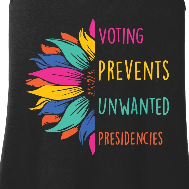 Voting Prevents Unwanted Presidencies Ladies Essential Tank