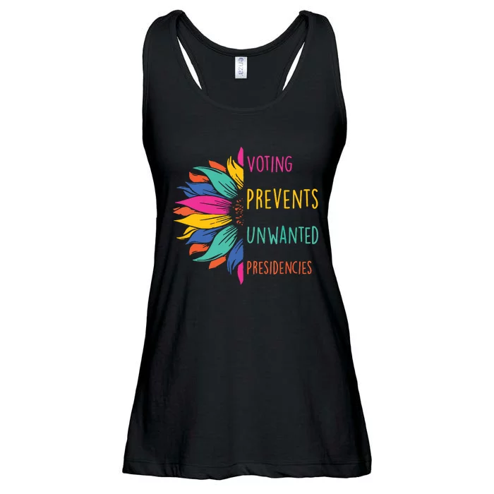 Voting Prevents Unwanted Presidencies Ladies Essential Flowy Tank