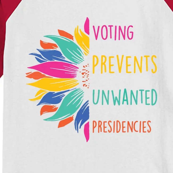 Voting Prevents Unwanted Presidencies Kids Colorblock Raglan Jersey