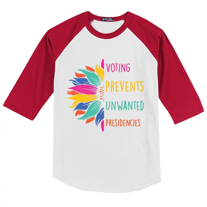 Voting Prevents Unwanted Presidencies Kids Colorblock Raglan Jersey