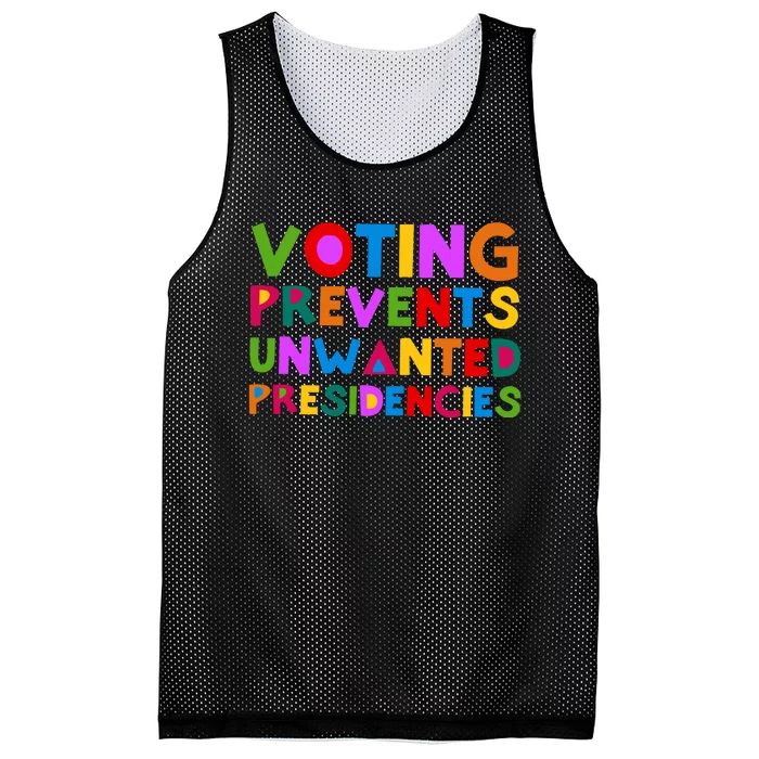 Voting Prevents Unwanted Presidencies Mesh Reversible Basketball Jersey Tank