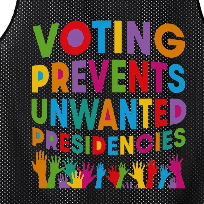 Voting Prevents Unwanted Presidencies Mesh Reversible Basketball Jersey Tank