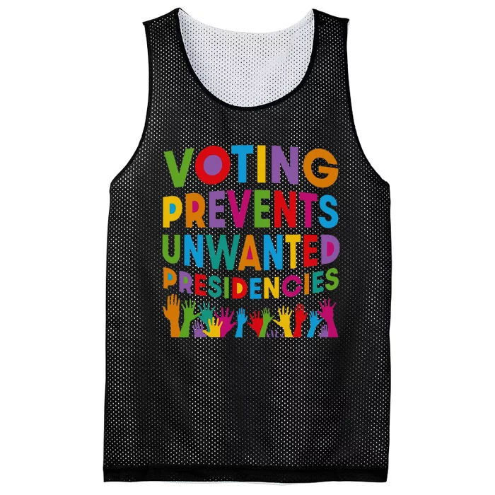 Voting Prevents Unwanted Presidencies Mesh Reversible Basketball Jersey Tank