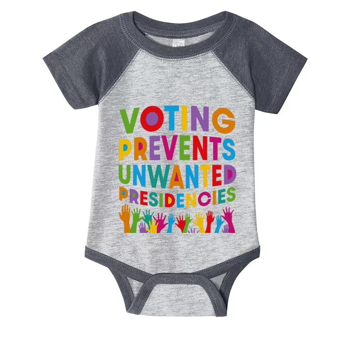 Voting Prevents Unwanted Presidencies Infant Baby Jersey Bodysuit