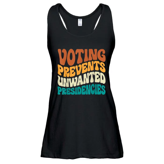 Voting Prevents Unwanted Presidencies Ladies Essential Flowy Tank