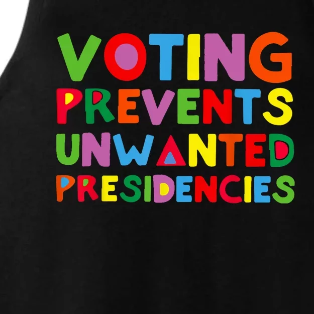 Voting Prevents Unwanted Presidencies Ladies Tri-Blend Wicking Tank