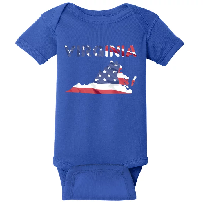 Virginia Proud United States America Patriot Usa Flag Pride Gift Baby Bodysuit