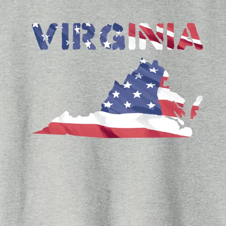 Virginia Proud United States America Patriot Usa Flag Pride Gift Women's Crop Top Tee