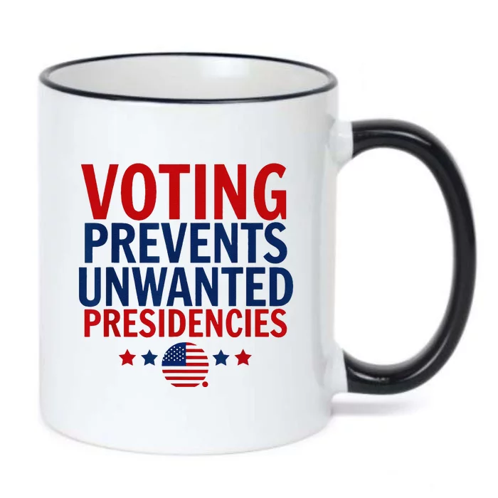 Voting Prevents Unwanted Presidencies Black Color Changing Mug