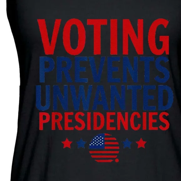 Voting Prevents Unwanted Presidencies Ladies Essential Flowy Tank