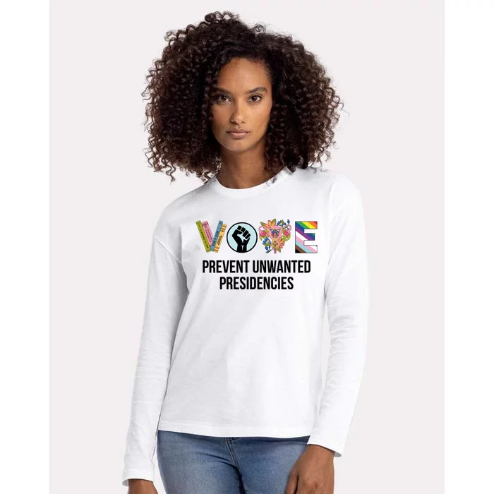 Vote Prevent Unwanted Presidencies Womens Cotton Relaxed Long Sleeve T-Shirt