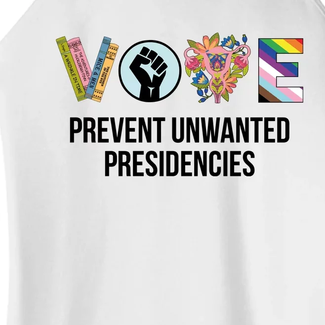 Vote Prevent Unwanted Presidencies Women’s Perfect Tri Rocker Tank