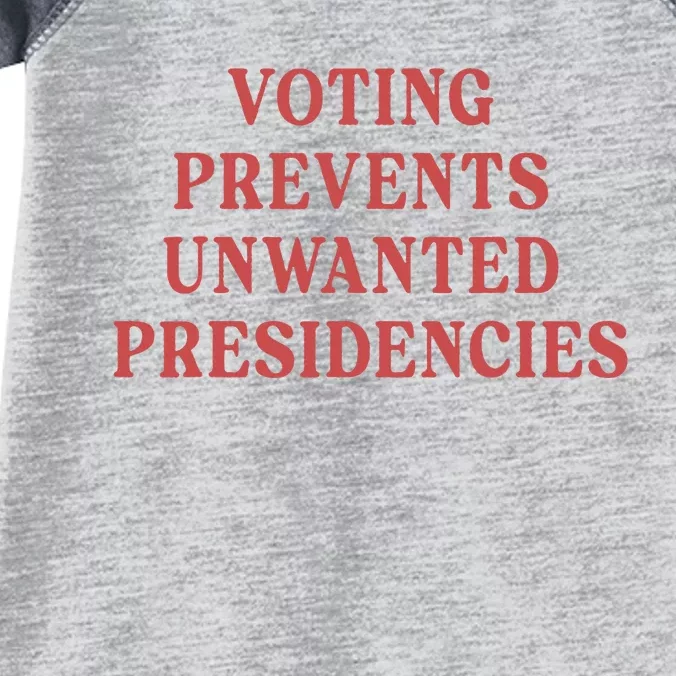 Voting Prevents Unwanted Presidencies Infant Baby Jersey Bodysuit