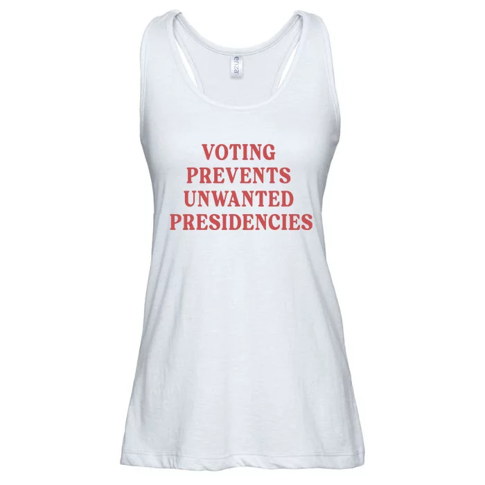 Voting Prevents Unwanted Presidencies Ladies Essential Flowy Tank