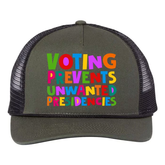 Voting Prevents Unwanted Presidencies Retro Rope Trucker Hat Cap