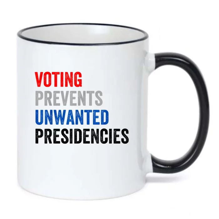 Voting Prevents Unwanted Presidencies Black Color Changing Mug