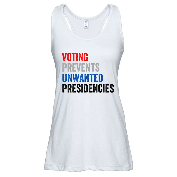 Voting Prevents Unwanted Presidencies Ladies Essential Flowy Tank