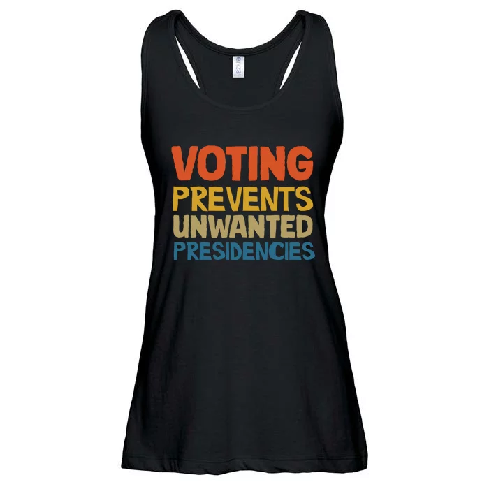 Voting Prevents Unwanted Presidencies Ladies Essential Flowy Tank