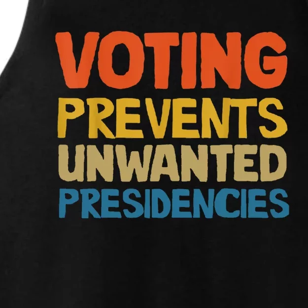 Voting Prevents Unwanted Presidencies Ladies Tri-Blend Wicking Tank