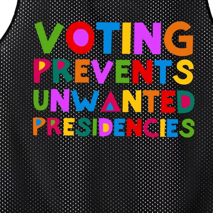 Voting Prevents Unwanted Presidencies Mesh Reversible Basketball Jersey Tank