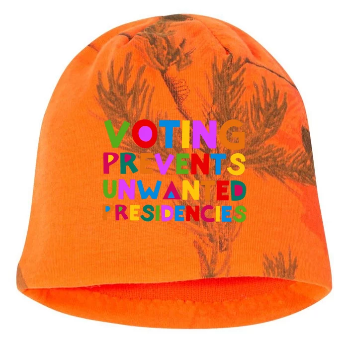 Voting Prevents Unwanted Presidencies Kati - Camo Knit Beanie