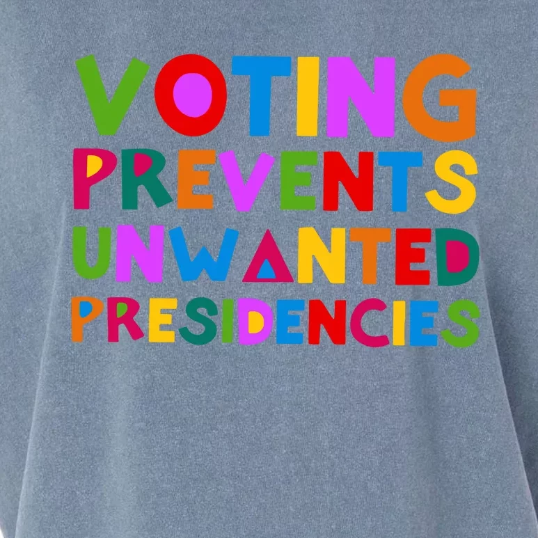 Voting Prevents Unwanted Presidencies Garment-Dyed Women's Muscle Tee