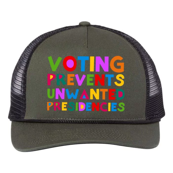 Voting Prevents Unwanted Presidencies Retro Rope Trucker Hat Cap