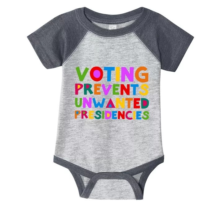 Voting Prevents Unwanted Presidencies Infant Baby Jersey Bodysuit